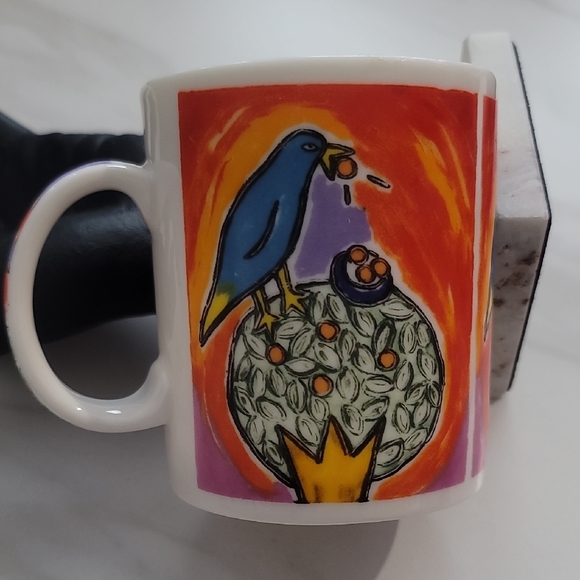 Vibrant Colorful Birds Art Mug by Artist Keiko Shino - Picture 1 of 7
